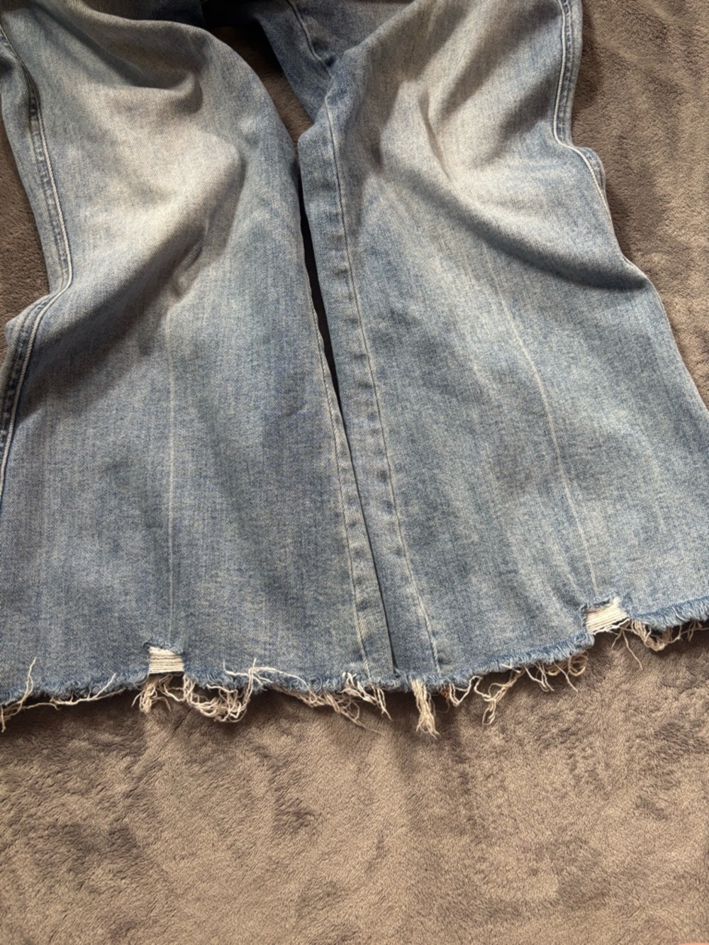 Mica Light Blue Cropped Frayed Hem Jeans - Picture 2 of 4